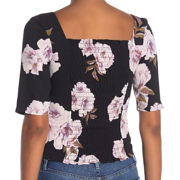 Free Press Floral Print Crop Top Short Sleeves - Picture 4 of 12